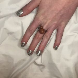 Sparkly bronze planet inspired ring